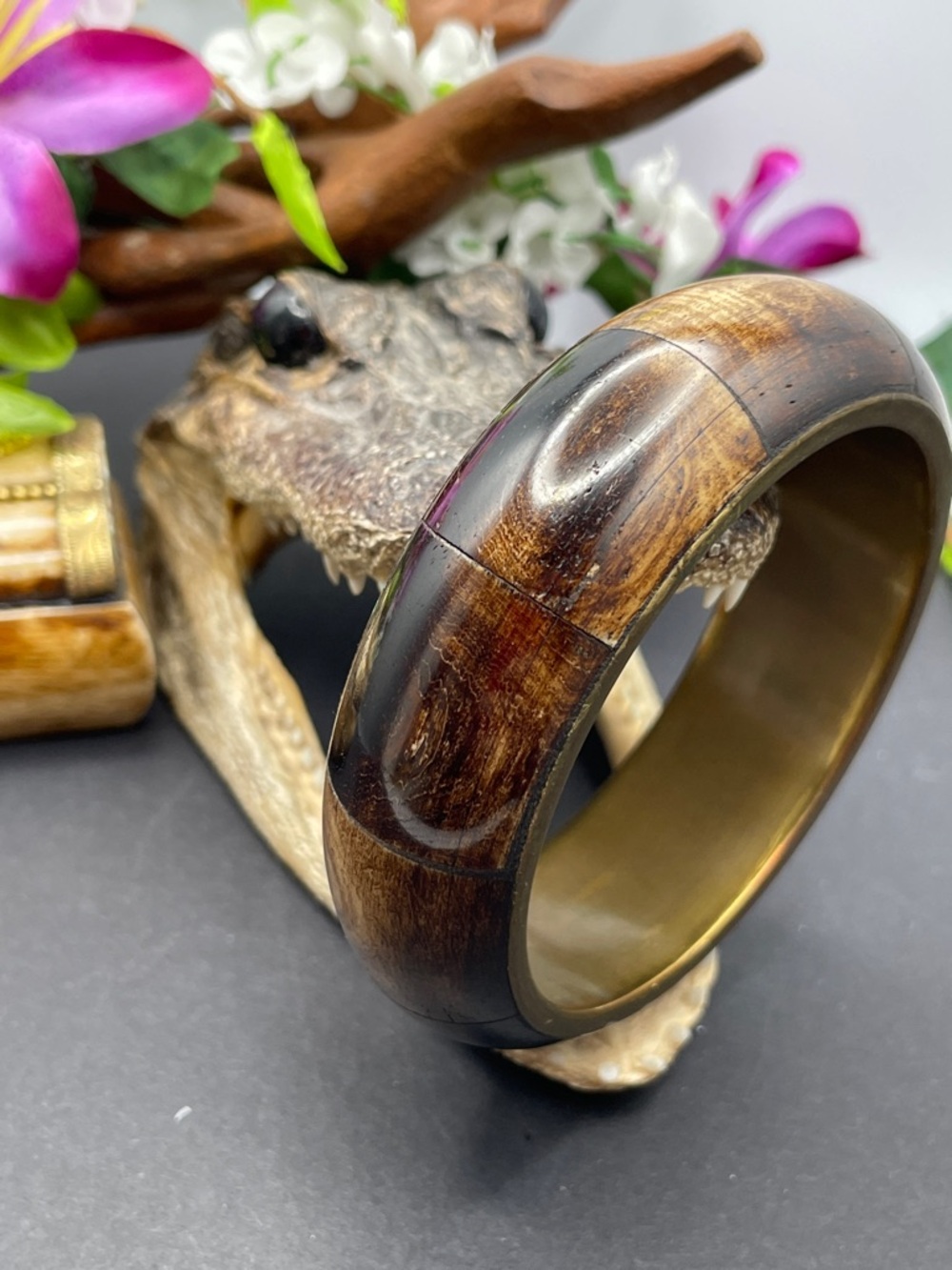 Bovine Bone and brass bangle vintage